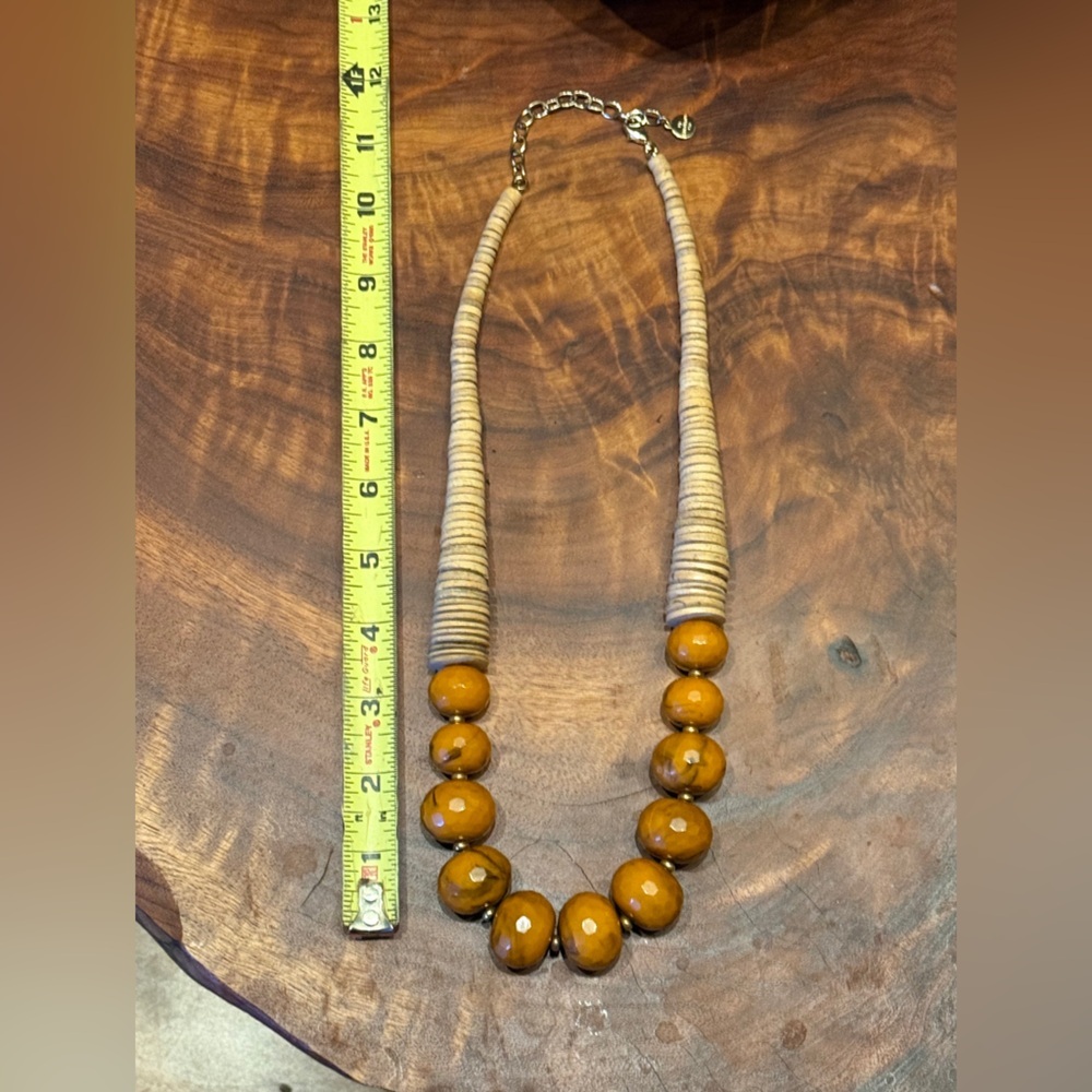 Vintage RJ Graziano Wood and Faceted
Bead Necklace Painted Desert - Picture 7 of 7